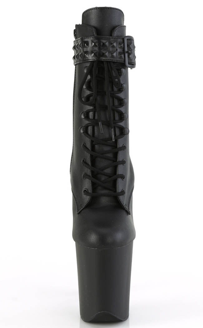 FLAMINGO-1020STR Black Matte Ankle Boots-Pleaser-Tragic Beautiful