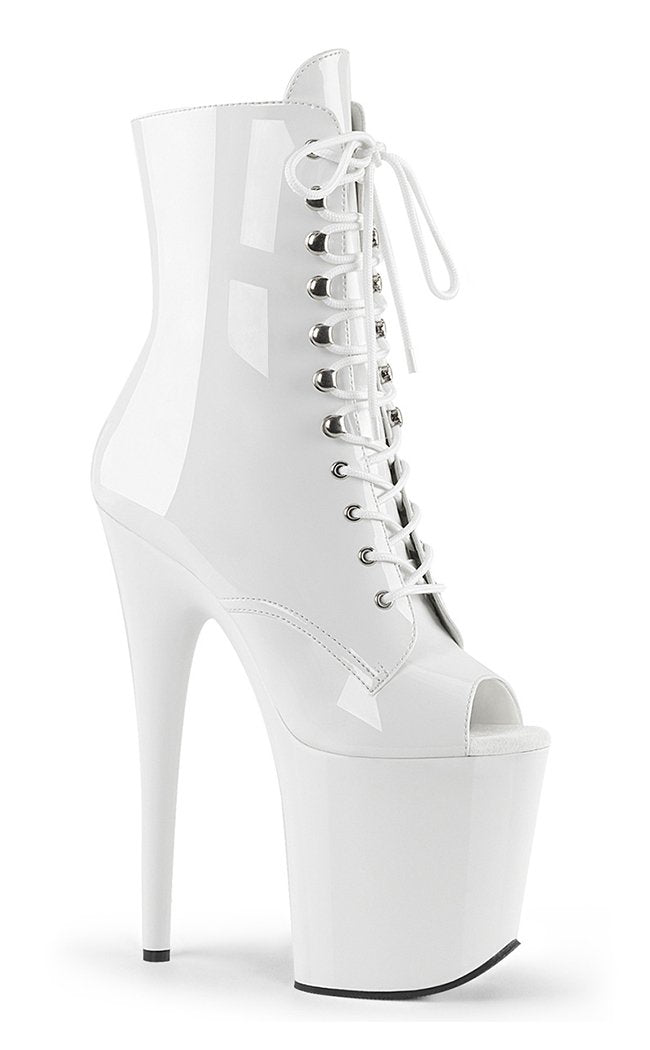 FLAMINGO-1021 White Ankle Boots-Pleaser-Tragic Beautiful