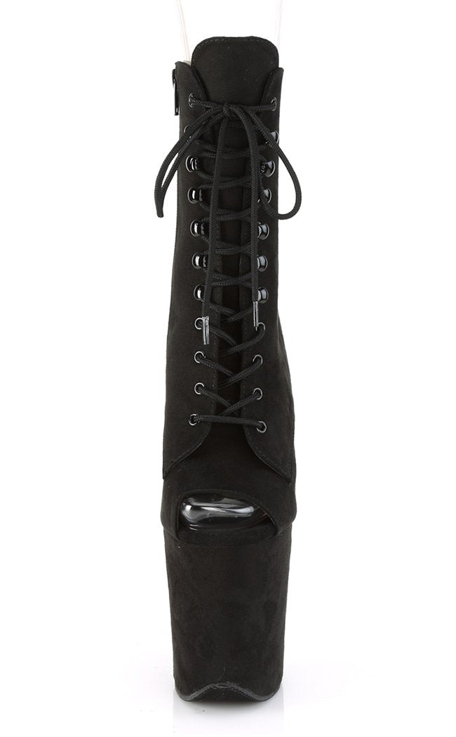 FLAMINGO-1021FS Black Faux Suede Ankle Boots-Pleaser-Tragic Beautiful