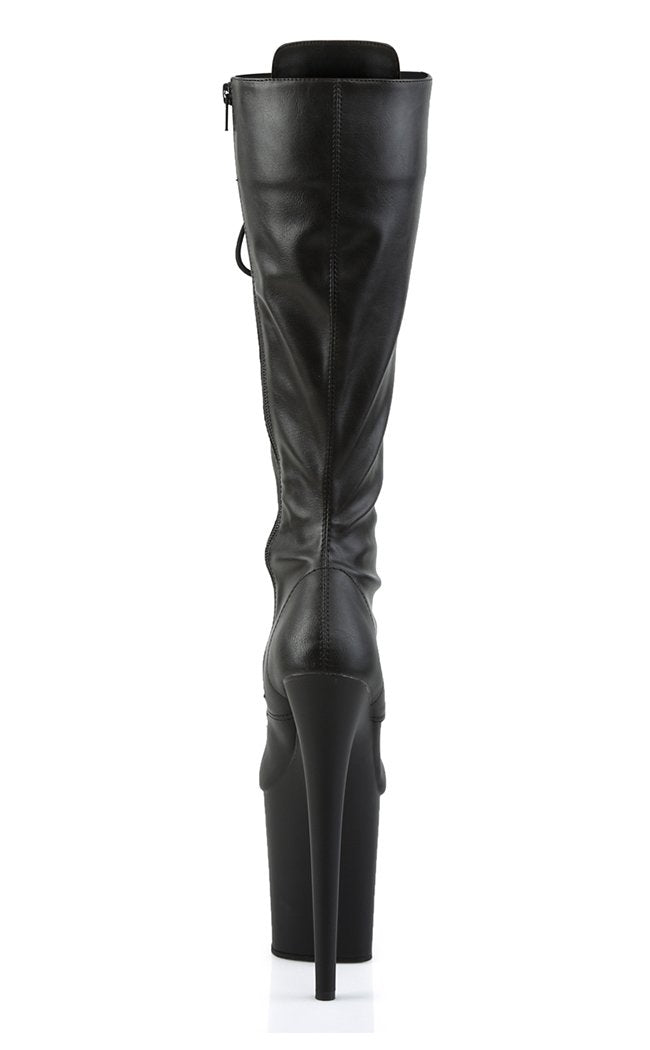 FLAMINGO-2023 Black Matte Knee High Boots-Pleaser-Tragic Beautiful