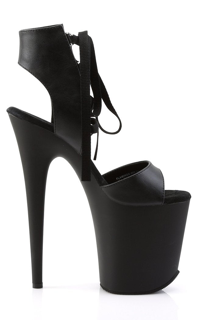 FLAMINGO-800-14 Black Matte Heels-Pleaser-Tragic Beautiful