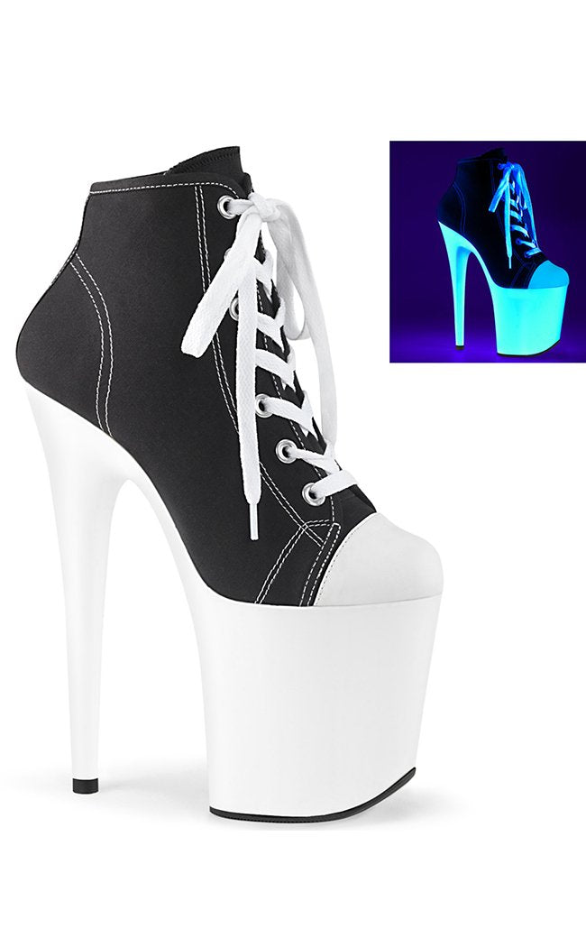 FLAMINGO-800SK-02 UV Reflective Sneaker Heels in Black-Pleaser-Tragic Beautiful