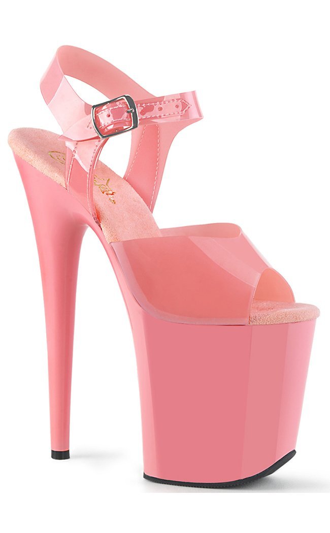 FLAMINGO-808N Jelly-like High Heels in Baby Pink-Pleaser-Tragic Beautiful