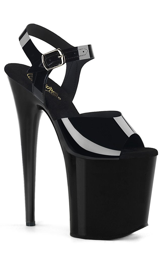 Pleaser FLAMINGO-808N Black Jelly Platform Heels