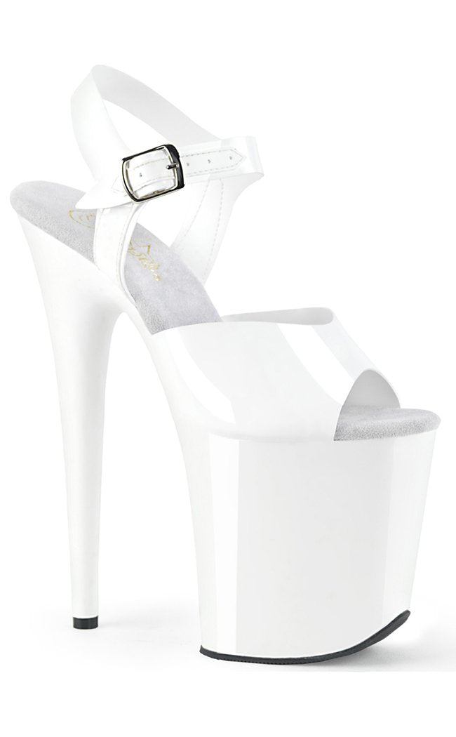 FLAMINGO-808N Jelly-like High Heels in White-Pleaser-Tragic Beautiful