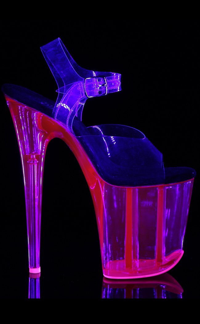 FLAMINGO-808UVT Hot Pink Tinted Heels-Pleaser-Tragic Beautiful