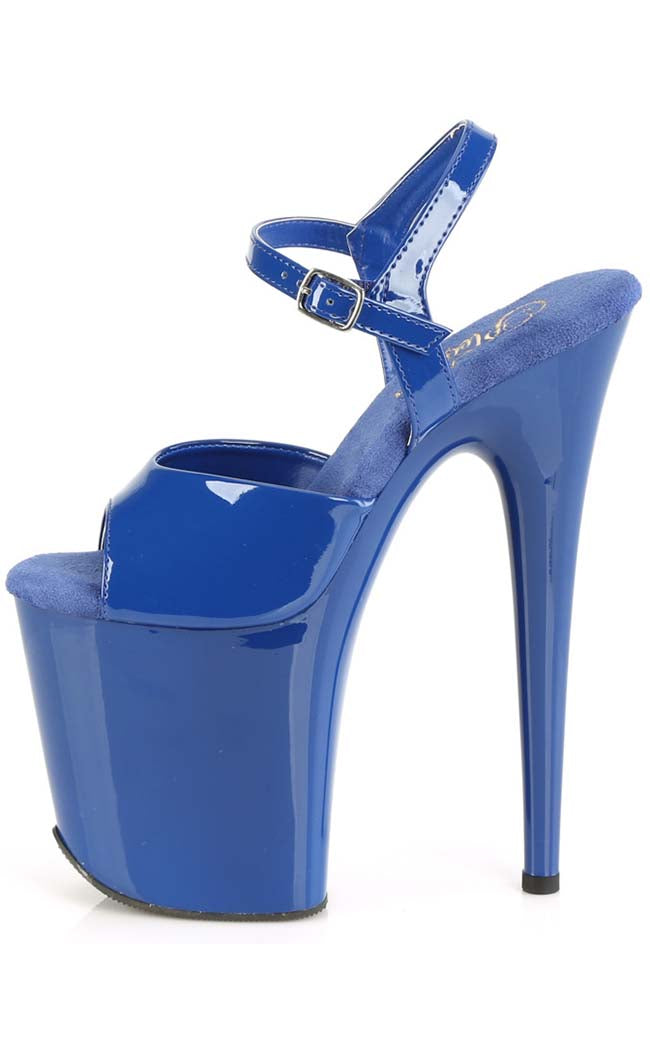 FLAMINGO-809 Royal Blue Patent Heels-Pleaser-Tragic Beautiful