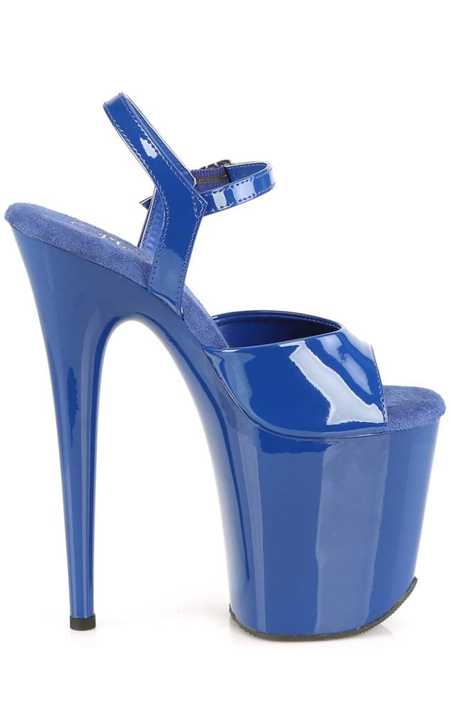 FLAMINGO-809 Royal Blue Patent Heels-Pleaser-Tragic Beautiful