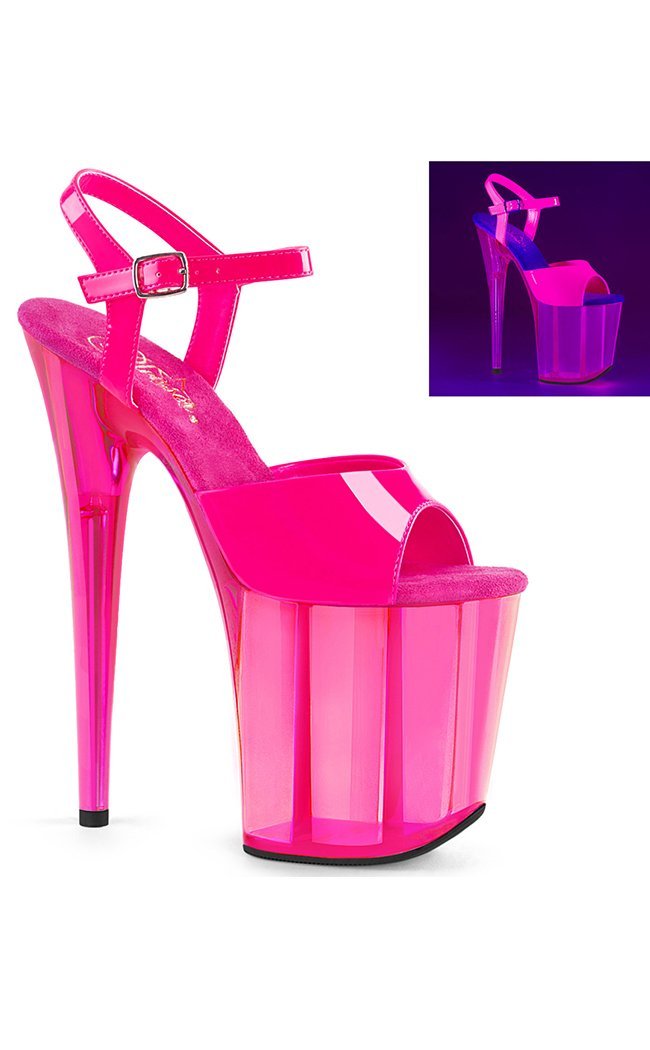 FLAMINGO-809UVT Neon Hot Pink Heels-Pleaser-Tragic Beautiful