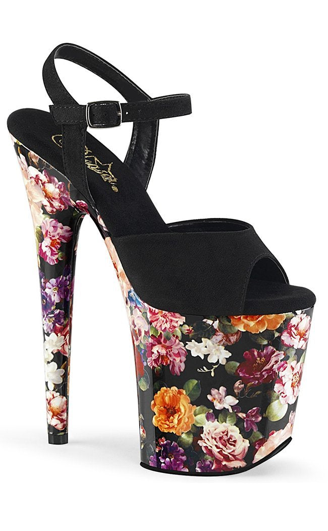 FLAMINGO-809WR Flower Print Heels-Pleaser-Tragic Beautiful