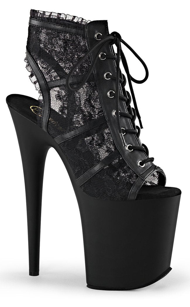 FLAMINGO-896LC Black Matte Heels-Pleaser-Tragic Beautiful