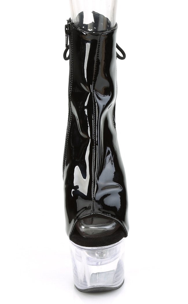 FLASHDANCE-1018-7 Black Patent Colour Changing Boots-Pleaser-Tragic Beautiful