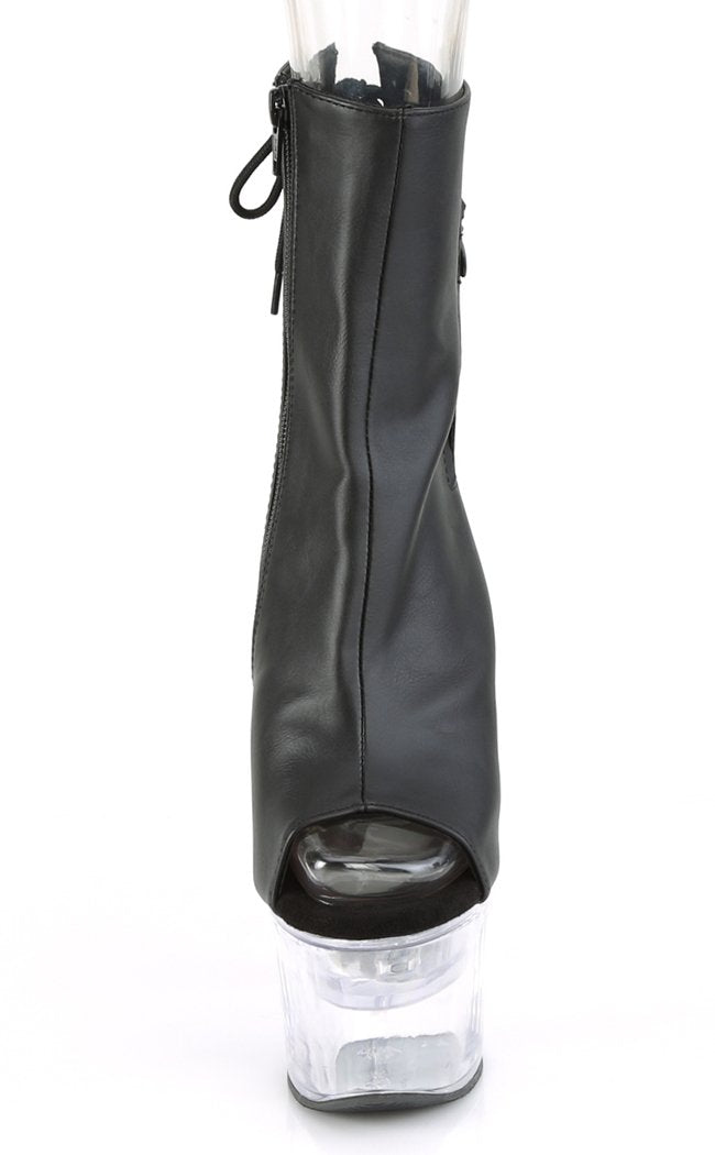 FLASHDANCE-1018-7 Black Matte Colour Changing Boots-Pleaser-Tragic Beautiful