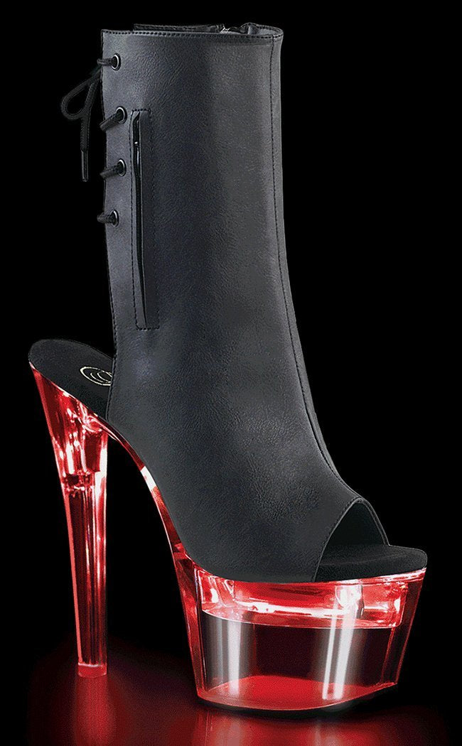 FLASHDANCE-1018-7 Black Matte Colour Changing Boots-Pleaser-Tragic Beautiful