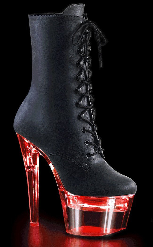FLASHDANCE-1020-7 Light-up Matte Black Ankle Boots-Pleaser-Tragic Beautiful