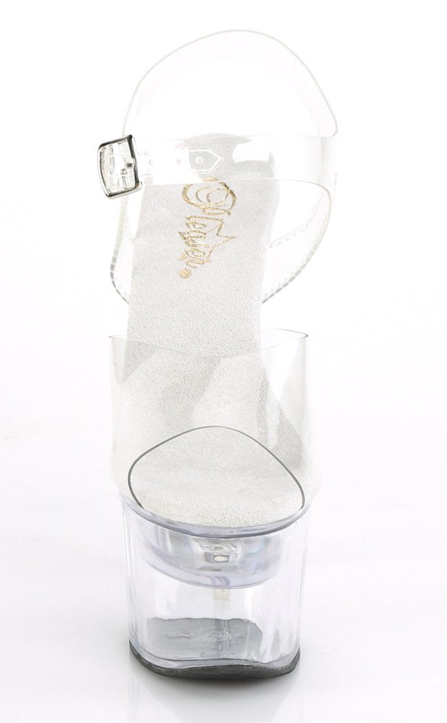 FLASHDANCE-708 Clear Light-up Platform Heels-Pleaser-Tragic Beautiful