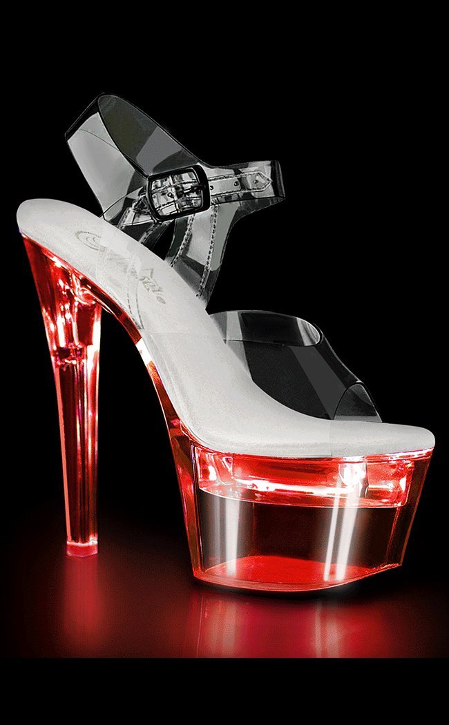 FLASHDANCE-708 Clear Light-up Platform Heels-Pleaser-Tragic Beautiful