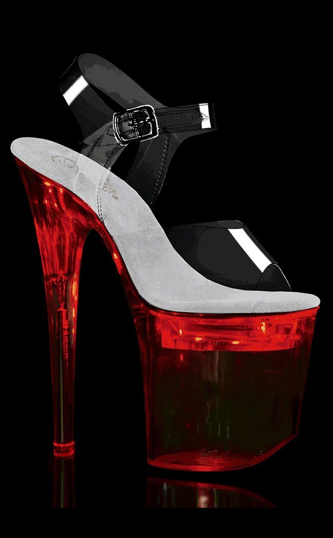 FLASHDANCE-808 Clear Light-up Platform Heels-Pleaser-Tragic Beautiful