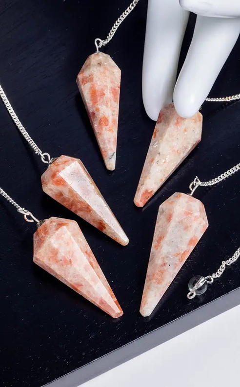 Faceted Pendulum | Sunstone-Crystals-Tragic Beautiful