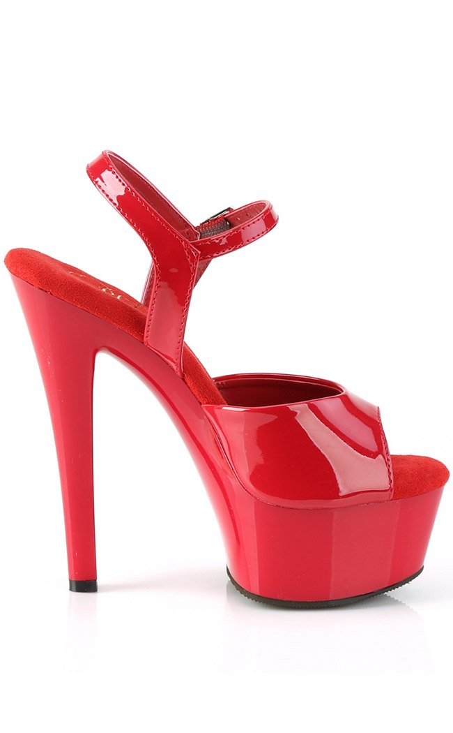 GLEAM-609 Red Patent Heels-Pleaser-Tragic Beautiful