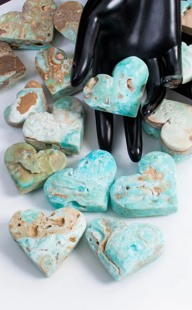 Genuine Hemimorphite Hearts-Crystals-Tragic Beautiful