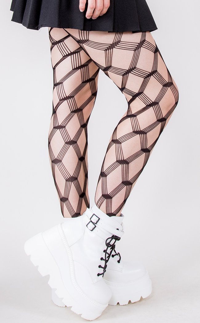 Geometrica Electica Pantyhose Gothic Alternative Lingerie & Hosiery