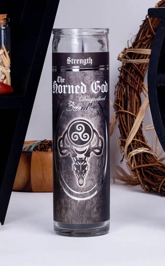 Glass 7 Day Ritual Candle | The Horned God-Candle Magic-Tragic Beautiful
