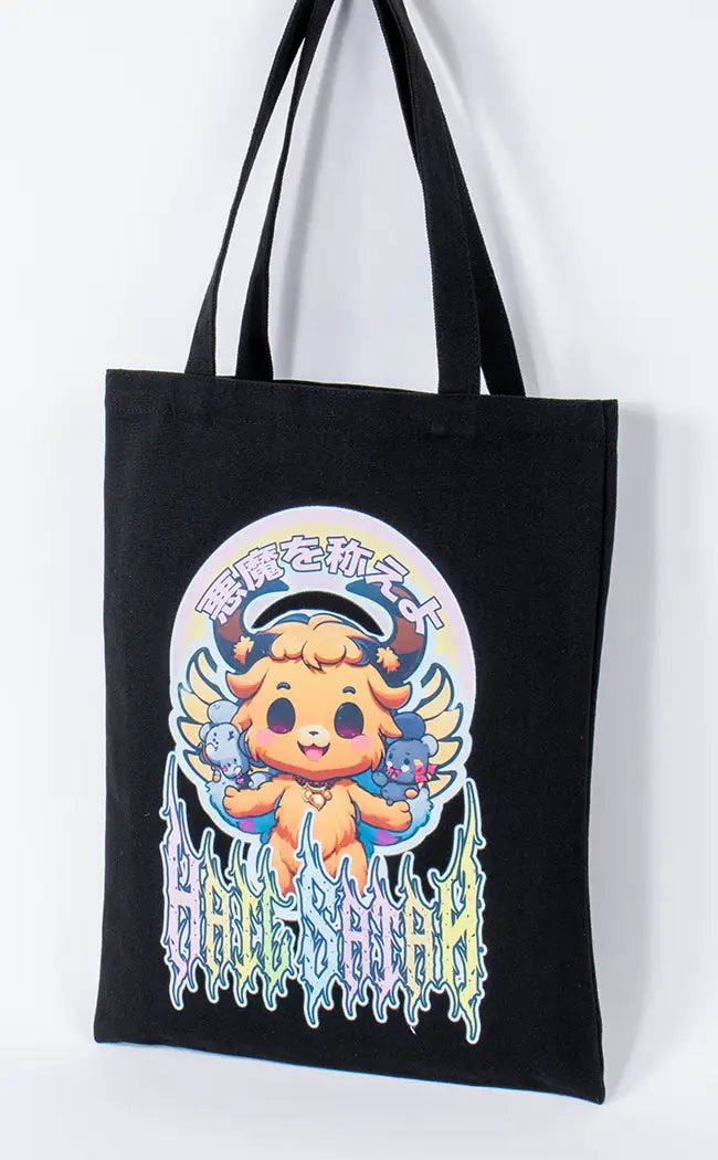 Hail Satan Canvas Tote Bag-Tragic Beautiful-Tragic Beautiful