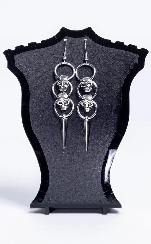 Hanging Skulls Earrings-Gothic Jewellery-Tragic Beautiful