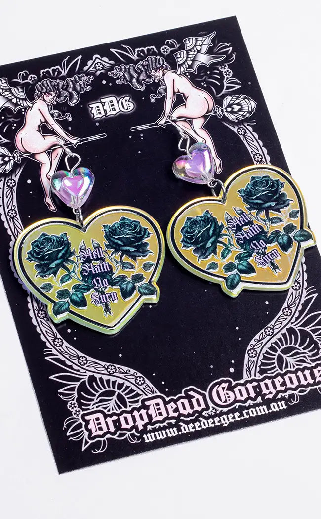 Hell Hath No Fury Earrings-Drop Dead Gorgeous-Tragic Beautiful