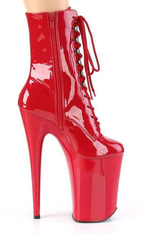 INFINITY-1020 Red Patent Ankle Boots-Pleaser-Tragic Beautiful