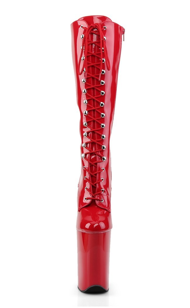 INFINITY-2020 Red Pat/Red Knee High Boots-Pleaser-Tragic Beautiful