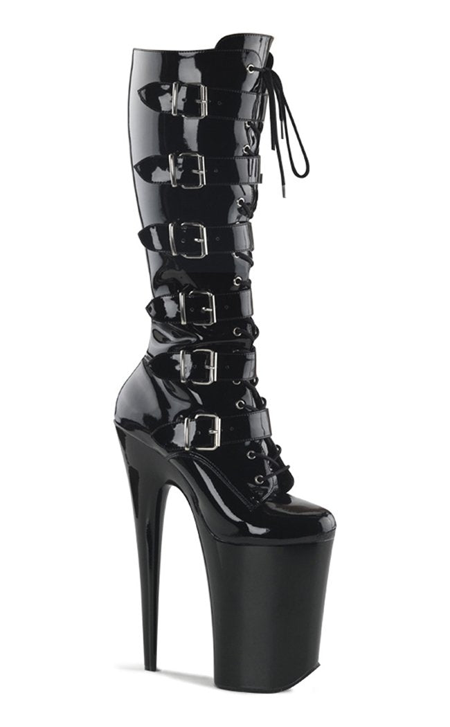 INFINITY-2049 Black Knee High Boots-Pleaser-Tragic Beautiful