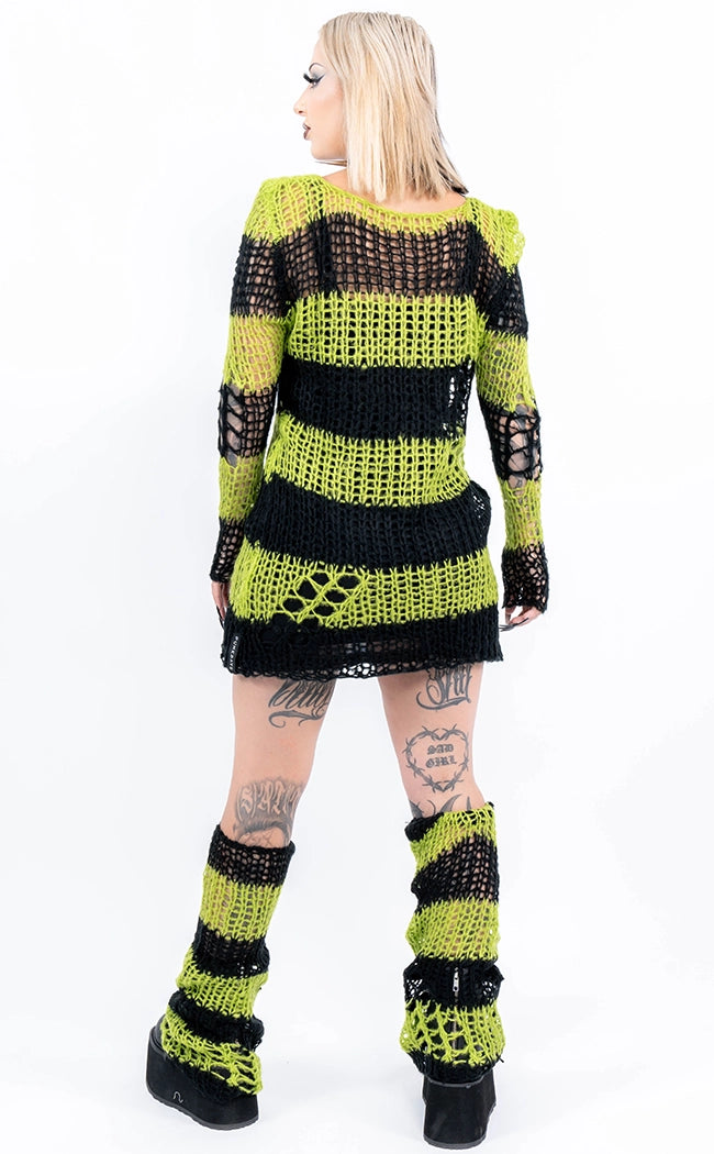 Isabeau Decayed Sweater | Black & Green