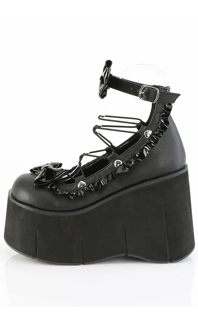 KERA-18 Black Vegan Ankle Strap Mary Janes