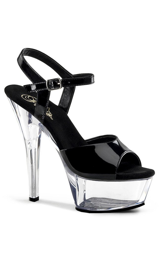 KISS-209 Black Patent and Clear Heels-Pleaser-Tragic Beautiful