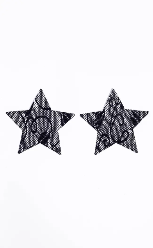 Lace Star Nipple Pasties | 5 Pairs-Cold Black Heart-Tragic Beautiful