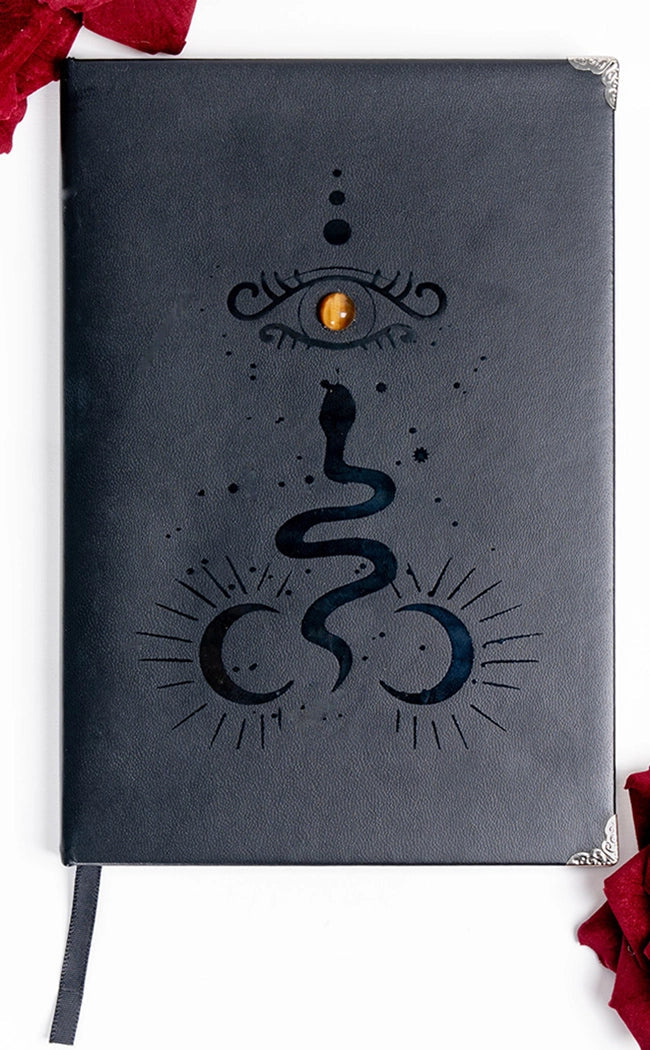 Leather Journal with Tiger's Eye-Occult Books-Tragic Beautiful