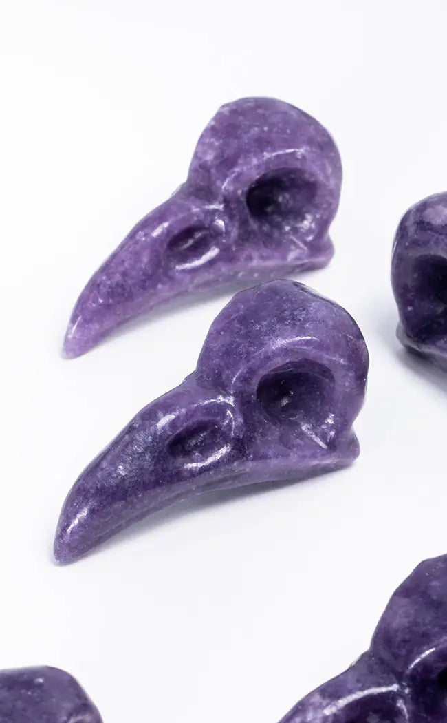 Lepidolite Crystal Crow Skull-Crystals-Tragic Beautiful