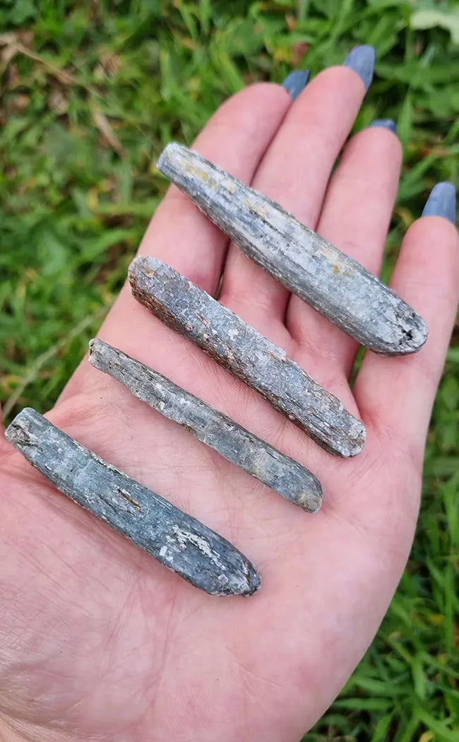 Light Blue Raw Kyanite Blades | Silvery Mica-Crystals-Tragic Beautiful