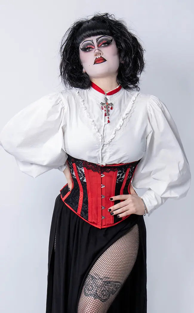 Luxuria Satin Underbust Corset-Hexxxed Intimates-Tragic Beautiful