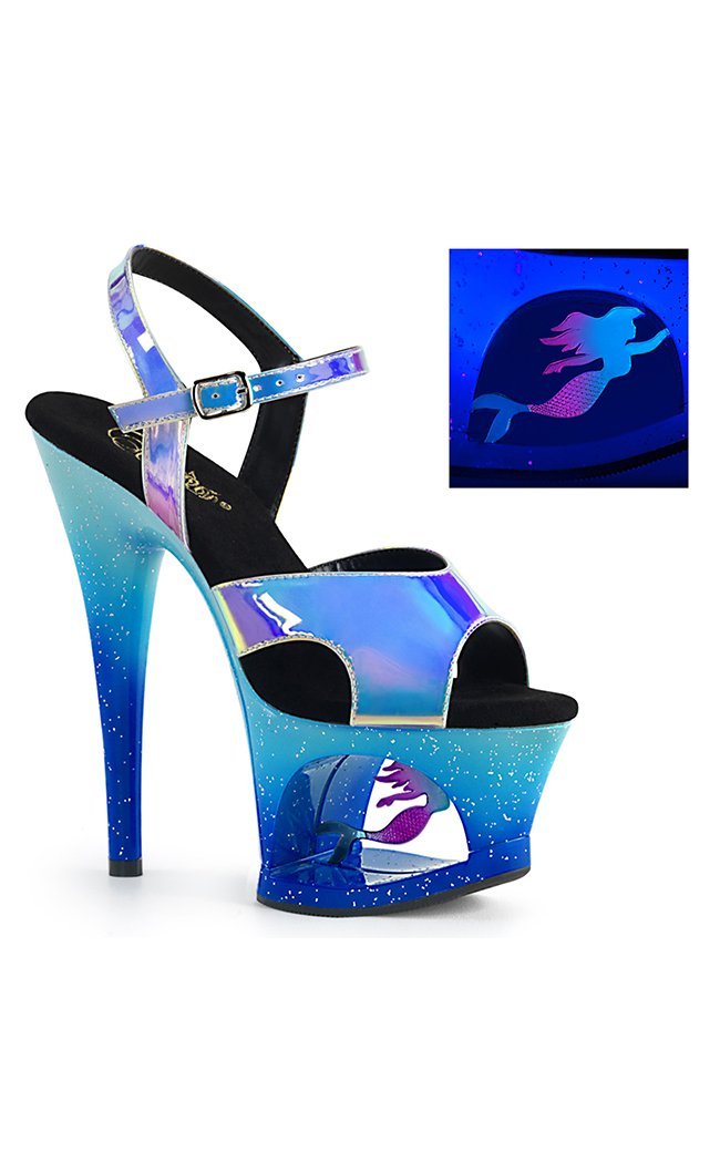 MOON-711MER Blue Shifting Blue Ombre Heels-Pleaser-Tragic Beautiful