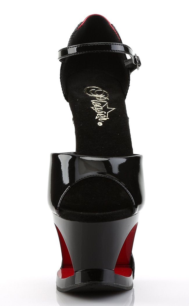 MOON-760FH Blk-Red Pat/Blk Heels-Pleaser-Tragic Beautiful