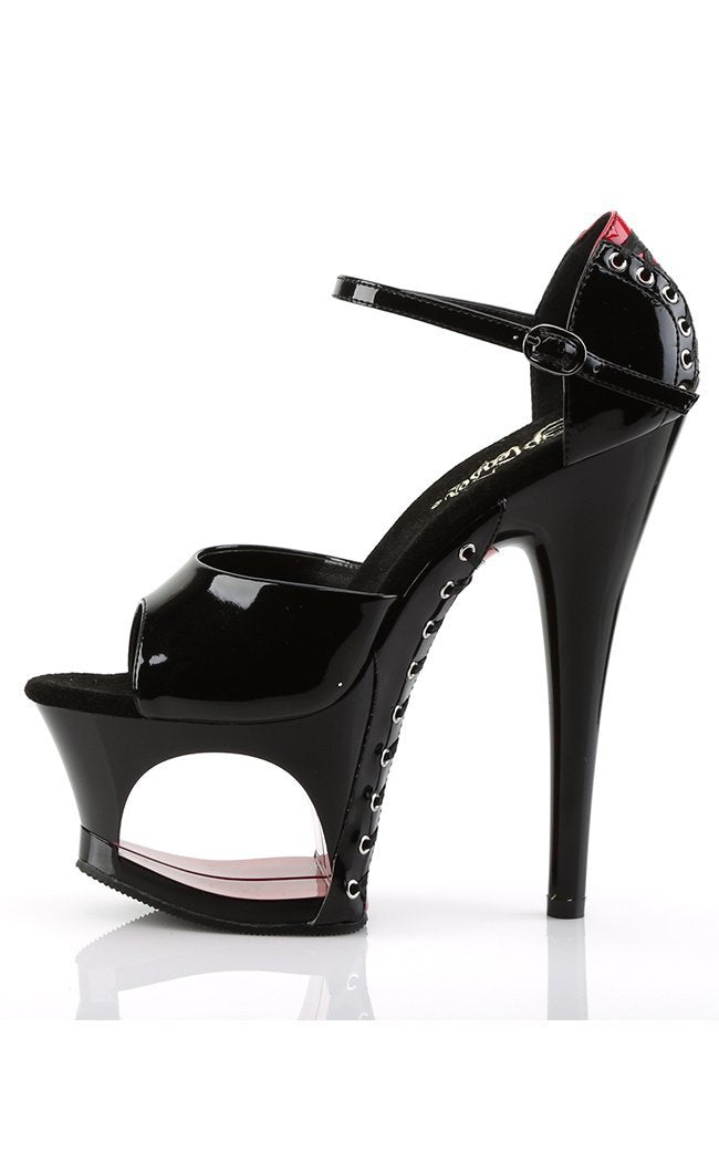 MOON-760FH Blk-Red Pat/Blk Heels-Pleaser-Tragic Beautiful