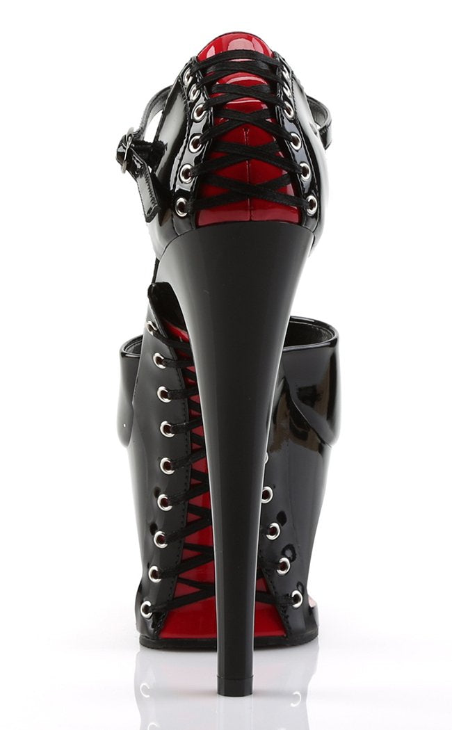 MOON-760FH Blk-Red Pat/Blk Heels-Pleaser-Tragic Beautiful