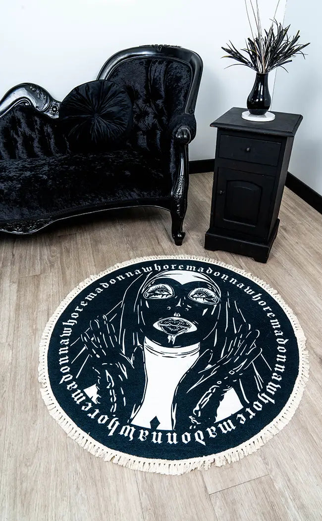 Madonna Fringed Rug-The Haunted Mansion-Tragic Beautiful