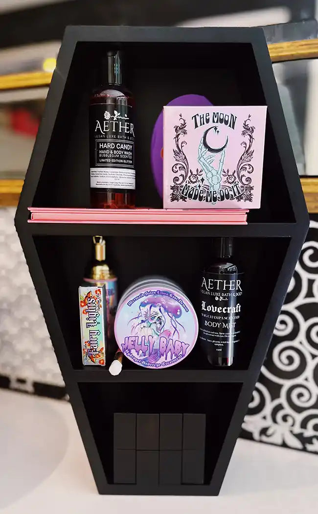 Memento Mori Makeup & Skincare Coffin Shelf-The Haunted Mansion-Tragic Beautiful