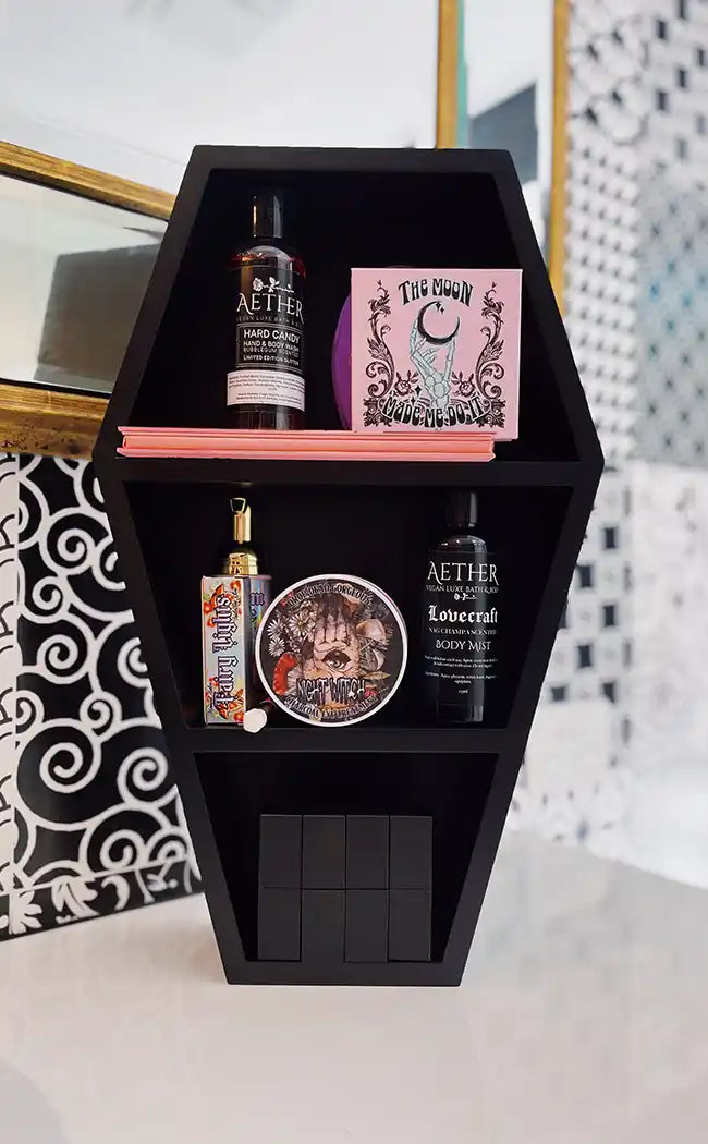 Memento Mori Makeup & Skincare Coffin Shelf-The Haunted Mansion-Tragic Beautiful