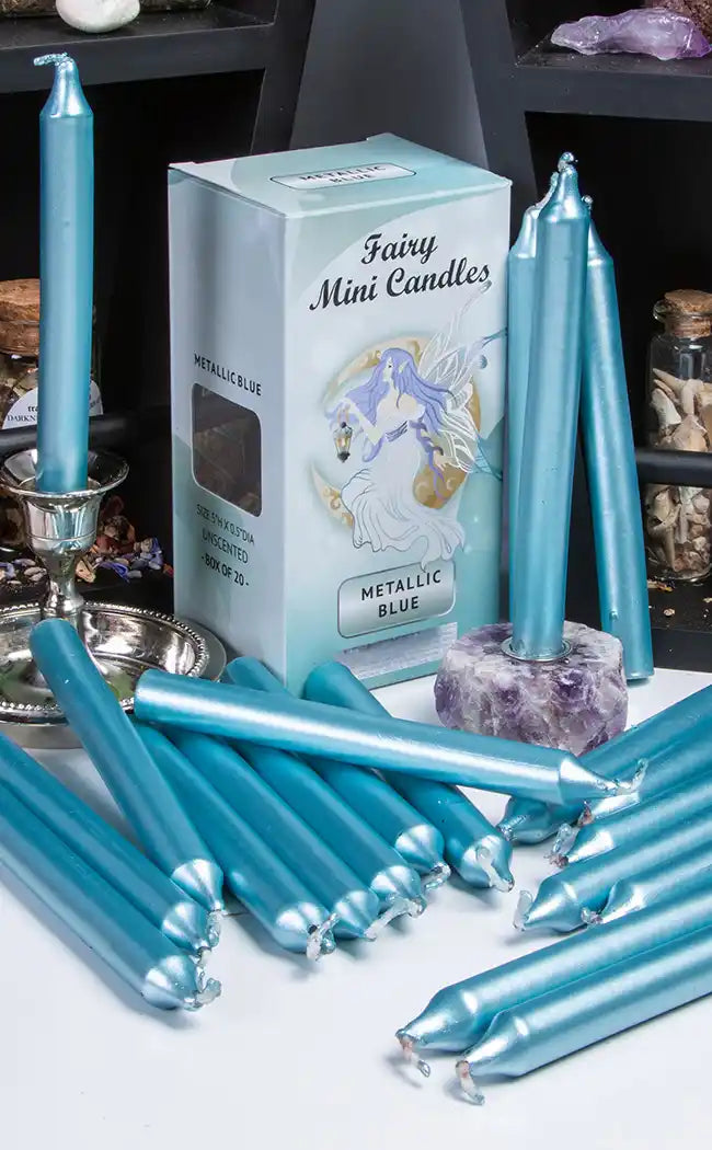 Metallic Chime Spell Candles | Light Blue-Candles-Tragic Beautiful