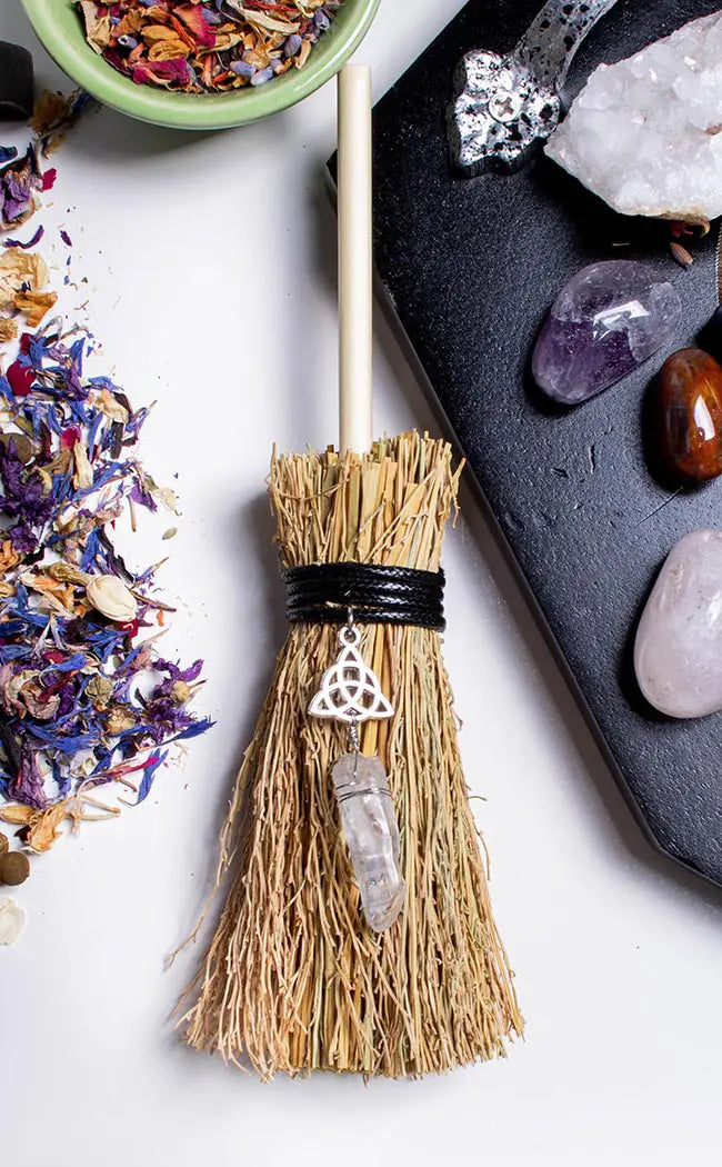 Mini Besom Wiccan Broom | Celtic Knot-Witchcraft Supplies-Tragic Beautiful